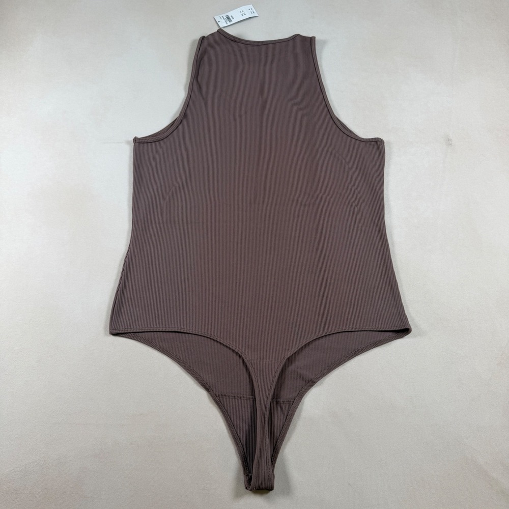Abercrombie & Fitch XXL Soft A&F Ribbed Tank Bodysuit Brown NWT $45 Minimalist - Picture 3 of 12